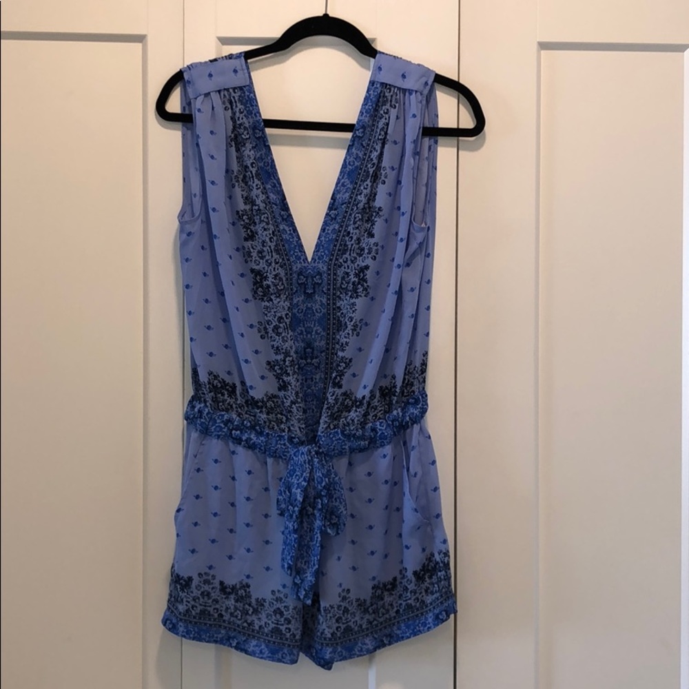 BCBG Maxazria Vance blue romper